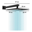 Ver imagem 6 de Chuveiro Inox Inoxidável + Braço , Ducha Aquecedor a Gás ou Solar 20x20 Fc-71