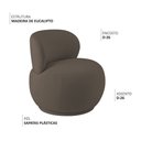 Ver imagem 5 de Poltrona Orgânica Aisha Base Fixa Bouclé Marrom - Nexta Casa