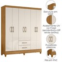 Ver imagem 4 de Guarda Roupa Casal Panama 6p 153 Cm Freijo Off White Moval