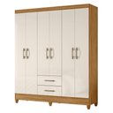 Ver imagem 2 de Guarda Roupa Casal Panama 6p 153 Cm Freijo Off White Moval