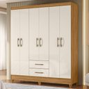 Ver imagem 1 de Guarda Roupa Casal Panama 6p 153 Cm Freijo Off White Moval