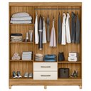 Ver imagem 6 de Guarda Roupa Casal Panama 6p 153 Cm Freijo Off White Moval