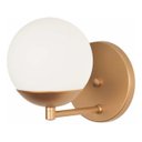 Ver imagem 1 de Arandela Bola/globo de Vidro Jabuticaba Dourado.