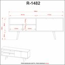 Ver imagem 3 de Rack para TV até 55 polegadas com 2 Portas 160cm R1482 Tecno Mobili Videira Amêndoa/Mármore Branco