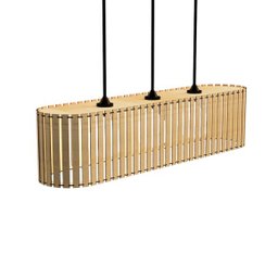 Luminária Pendente Via Láctea Modelo Ripado -:mdf Cru - 2