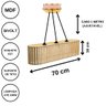 Luminária Pendente Via Láctea Modelo Ripado -:mdf Cru - 4