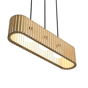 Luminária Pendente Via Láctea Modelo Ripado -:mdf Cru