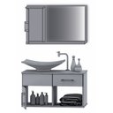 Ver imagem 3 de Conjunto New Stilo Gabinete Armário Banheiro + Espelheira + Cuba