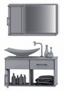 Ver imagem 3 de Conjunto New Stilo Gabinete Armário Banheiro + Espelheira + Cuba