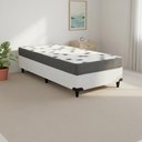 Ver imagem 1 de Cama Box com Colchão Solteiro Light D33 Espuma Pró Aditivada Branco Courino Ortobom
