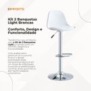 Ver imagem 4 de Kit 2 Banquetas Light:branco Conjunto de Banquetas Giratórias Light Altura Ajustáve