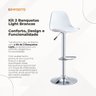 Kit 2 Banquetas Light:branco Conjunto de Banquetas Giratórias Light Altura Ajustáve - 4