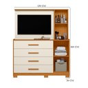 Ver imagem 3 de Guarda Roupa Casal Triton Plus 11 Portas com Espelho e Cômoda Ilhabela Cinamomo Off White - Móveis a