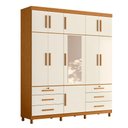 Ver imagem 4 de Guarda Roupa Casal Triton Plus 11 Portas com Espelho e Cômoda Ilhabela Cinamomo Off White - Móveis a