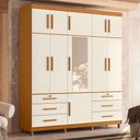 Ver imagem 6 de Guarda Roupa Casal Triton Plus 11 Portas com Espelho e Cômoda Ilhabela Cinamomo Off White - Móveis a