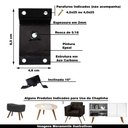Ver imagem 2 de Kit 4 Chapinhas Chapa Inclinada 15º com Tubo Fixação Pés Palito Rosca 5/16 Preta G59