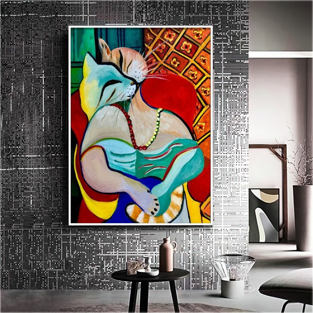 Quadro Decorativo Pablo Picasso O Sonho:120x80 cm/PRETA