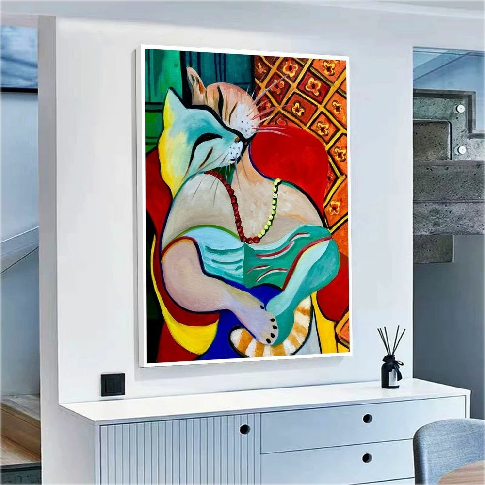 Quadro Decorativo Pablo Picasso O Sonho:120x80 cm/PRETA - 8