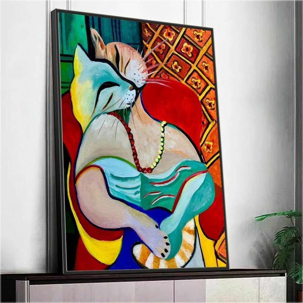 Quadro Decorativo Pablo Picasso O Sonho:120x80 cm/PRETA - 5