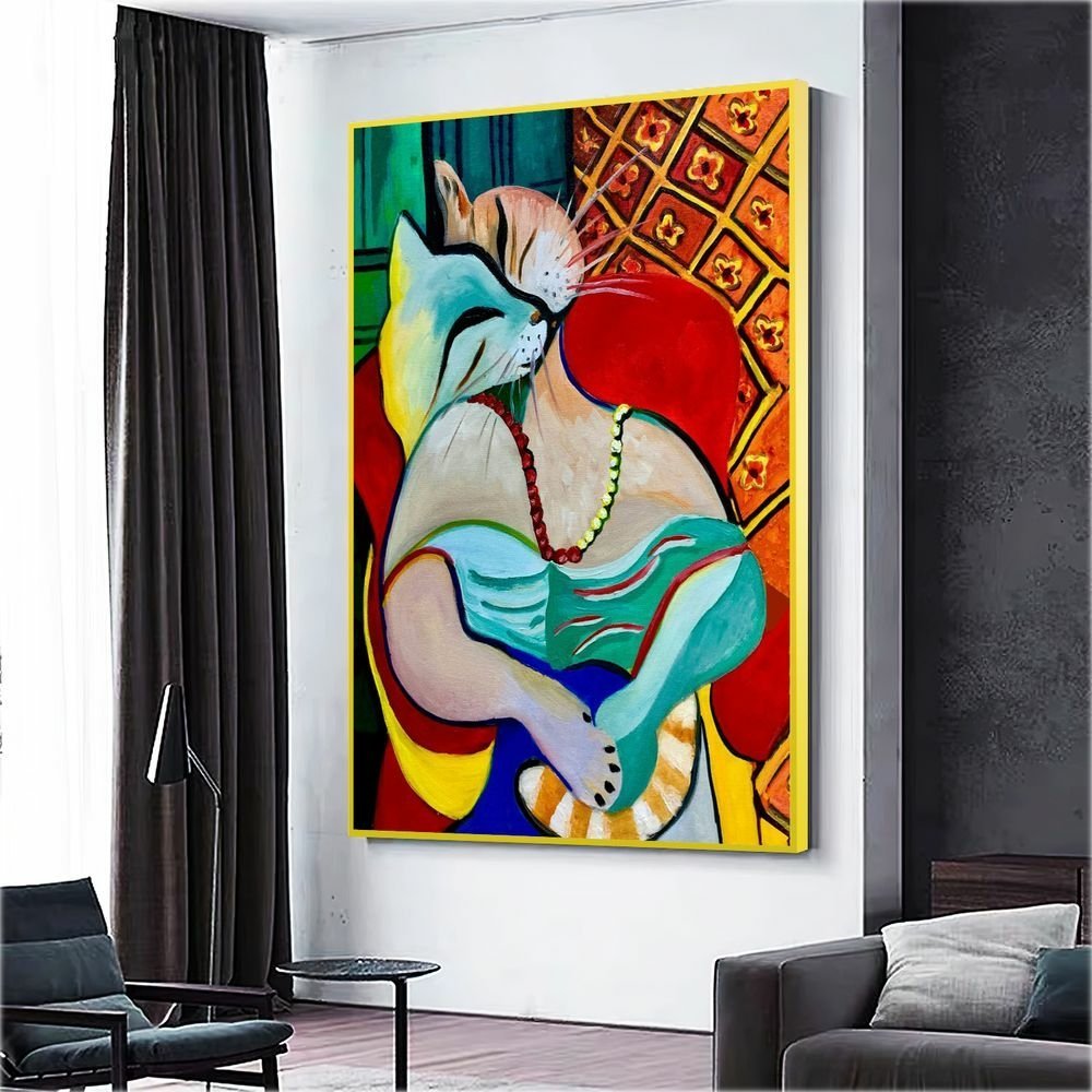 Quadro Decorativo Pablo Picasso O Sonho:120x80 cm/PRETA - 7