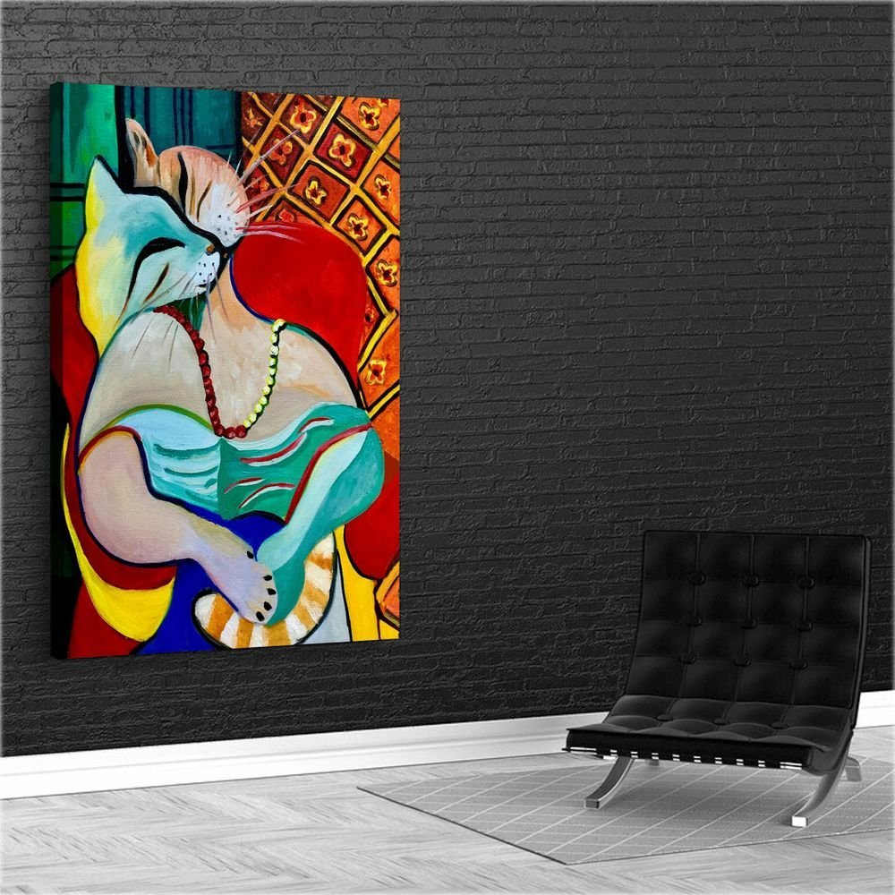 Quadro Decorativo Pablo Picasso O Sonho:120x80 cm/PRETA - 3