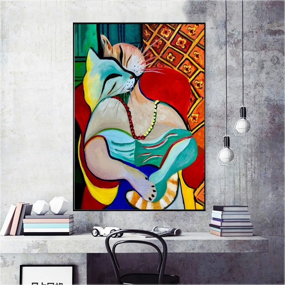 Quadro Decorativo Pablo Picasso O Sonho:120x80 cm/PRETA - 4
