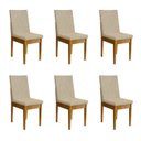 Ver imagem 2 de Kit 6 Cadeiras de Jantar Madeira Maciça Estofadas Dakota Cerejeira e Palha