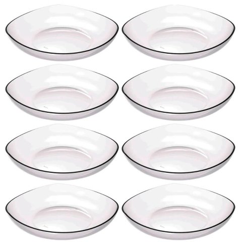 8 Cestas para Frutas Fruteira de Mesa Transparente 3,5l Trio Crippa Bancada Verduras
