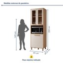 Ver imagem 3 de Paneleiro de Cozinha com Nicho 4 Portas e Vidro Reflecta Salvador Bege/Cinamomo/Off White