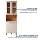 Ver mais imagens de Paneleiro de Cozinha com Nicho 4 Portas e Vidro Reflecta Salvador Bege/Cinamomo/Off White