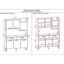 Ver imagem 4 de Kit Cozinha Ambiente Modena 6 Portas Nogueira Off White Ripado - Kits Paraná