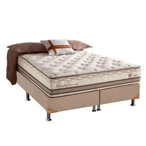 CONJUNTO: BOX + COLCHÃO HERVAL ISTAMBUL MOLAS MAXSPRING QUEEN 158X198X71