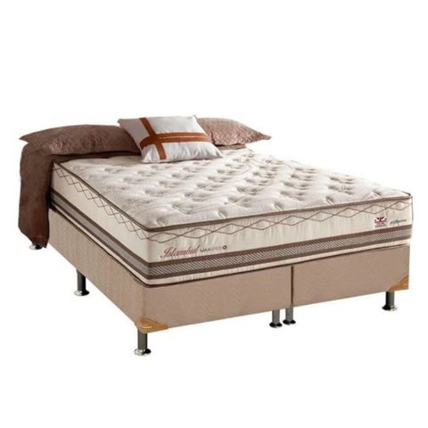 CONJUNTO: BOX + COLCHÃO HERVAL ISTAMBUL MOLAS MAXSPRING QUEEN 158X198X71