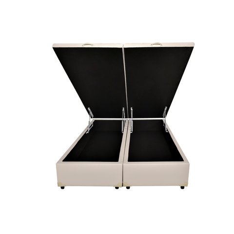 Cama Box Baú Queen Corino Bege 158x198x42