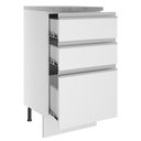 Ver imagem 4 de Balcão Armário de Cozinha 40 cm 3 Gavetas Branco Glamy Madesa