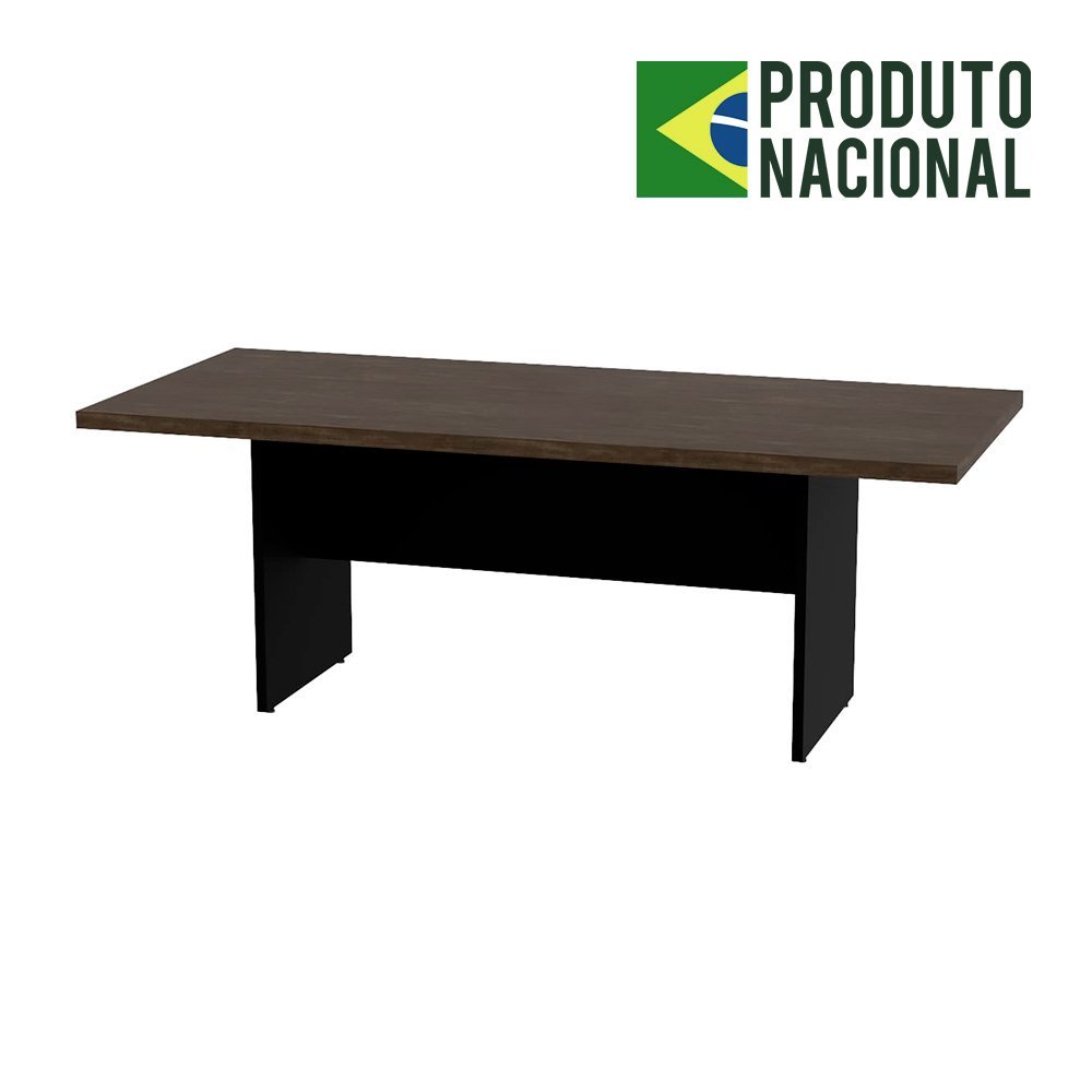 Mesa para Reunião New Star 2,50m - Imbuia Terra / Preto - 2