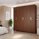 Ver imagem 1 de Guarda-Roupa Casal Maya 6 Portas 2 Gavetas Giratório com Espelho MDF Pm Home