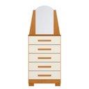 Ver imagem 5 de Guarda Roupa Casal Mercure 6 Portas e Cômoda New Veneza 05 Gavetas com Espelho Cinamomo Off White