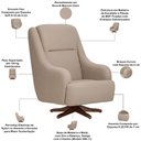 Ver imagem 4 de Poltrona de Amamentação com Balanço Giratória Fábula D02 Bouclê Marrom Claro B-122 - Lyam Decor