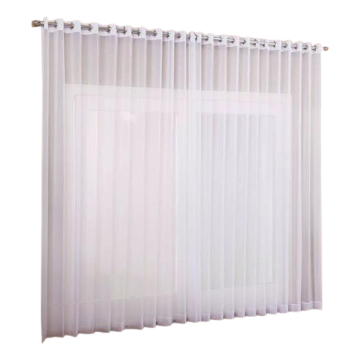 Cortina voil tecido 2,80x2,30 Para Varão Simples:Branco | MadeiraMadeira
