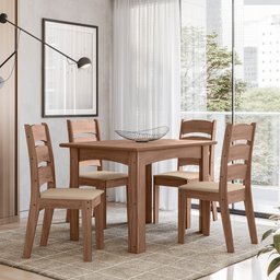 CONJUNTO SALA DE JANTAR MALI 1,10 COM 4 CADEIRAS AMEND 51C - 1
