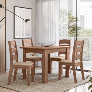 CONJUNTO SALA DE JANTAR MALI 1,10 COM 4 CADEIRAS AMEND 51C
