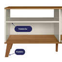 Ver imagem 4 de Rack Madri 120m para Tv até 50'' com Porta Basculante e Prateleira Off White/nature - Peternella