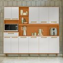 Ver imagem 1 de Kit Armário Cozinha Pilar 11 Portas Freijó Off White Poliman