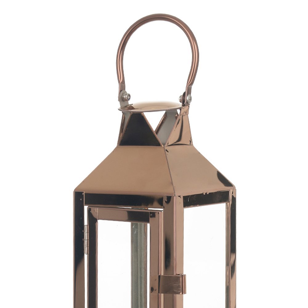 Lanterna Luminária Decorativa em Metal Rosê Gold 26x14 cm - D'Rossi DRossi - 4