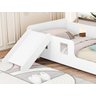 Cama Infantil Montessoriana com Escorregador e Grade Proteção com Colchão Manu Branco - 4