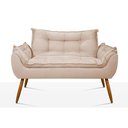Ver imagem 3 de Kit 02 Poltronas + Namoradeira + Puff Opala Balaqui Decor Cor:bege
