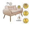 Kit 02 Poltronas + Namoradeira + Puff Opala Balaqui Decor Cor:bege - 5