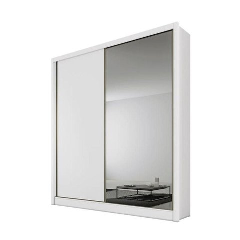 Guarda Roupa Solteiro com Espelho Mdf 3 Gavetas - Toledo-branco - Móveis Novo Horizonte