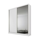 Ver imagem 1 de Guarda Roupa Solteiro com Espelho Mdf 3 Gavetas - Toledo-branco - Móveis Novo Horizonte